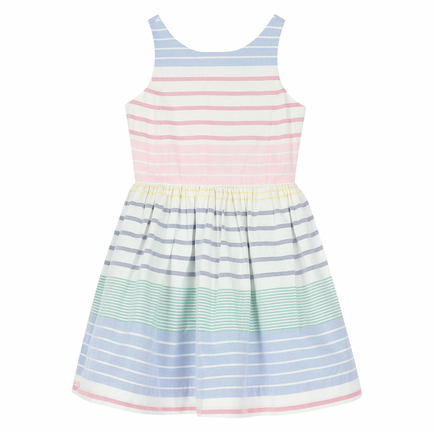 Girls Multicolor Striped Dress, 1, hi-res