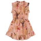 Girls Pink Floral Dress, 1, hi-res