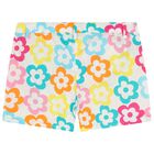 طقم شورت باللون الابيض مزين بالزهور للبنات, 1, hi-res