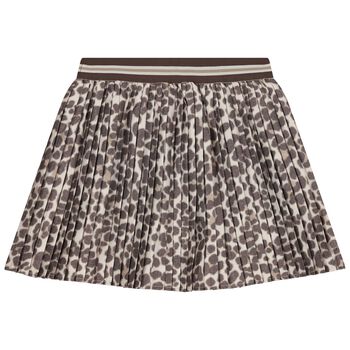 Girls Beige & Ivory Pleated Skirt