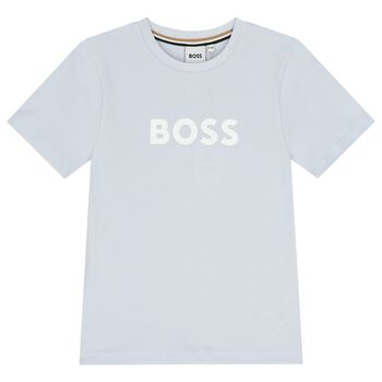Boys Mini Me Blue Logo T-Shirt