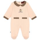 Baby Girls Pink Teddy Bear Logo Babygrow Set, 1, hi-res