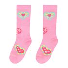 Girls Pink Heart Jacquard Socks ( 2-Pack ), 1, hi-res