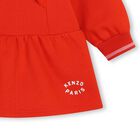 Younger Girls Red Logo Sweatshirt Dress, 1, hi-res