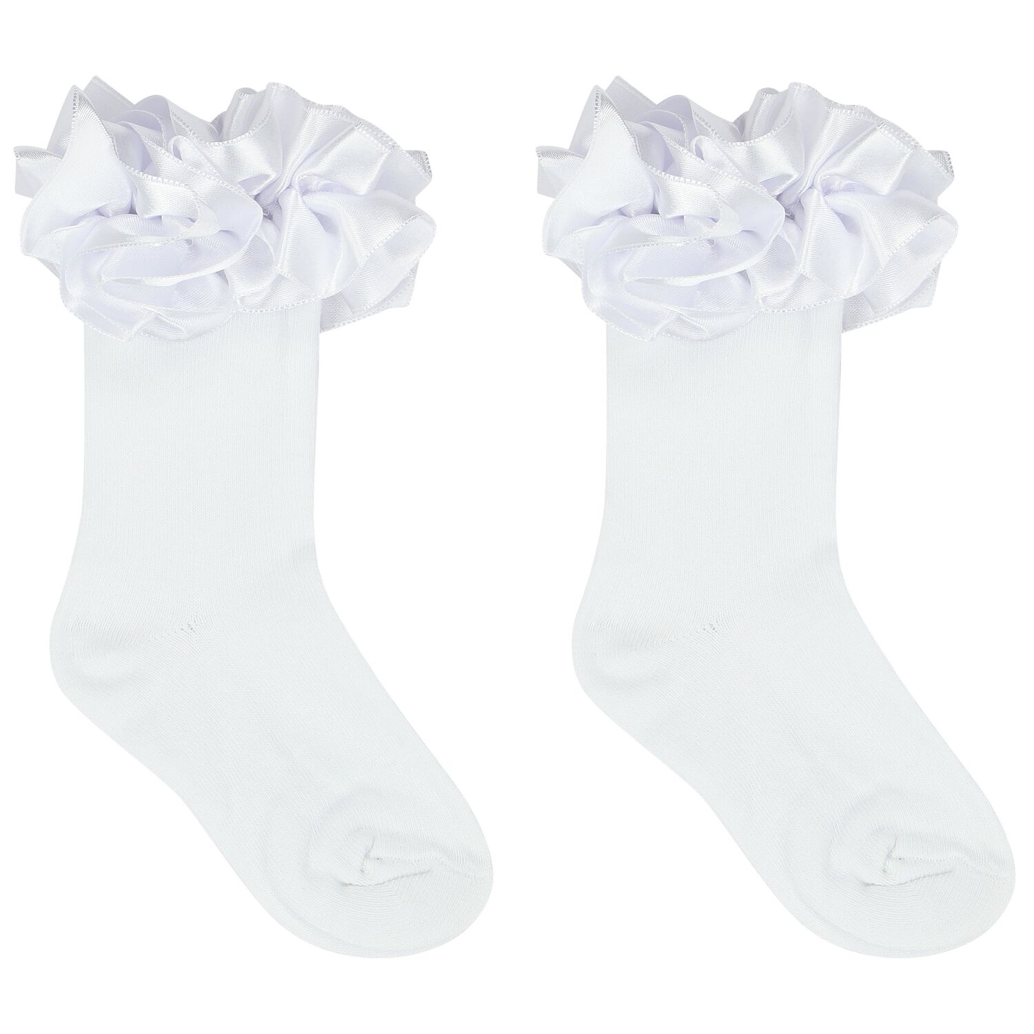 جوارب بنات مكشكشة باللون الأبيض, 1, hi-res image number null