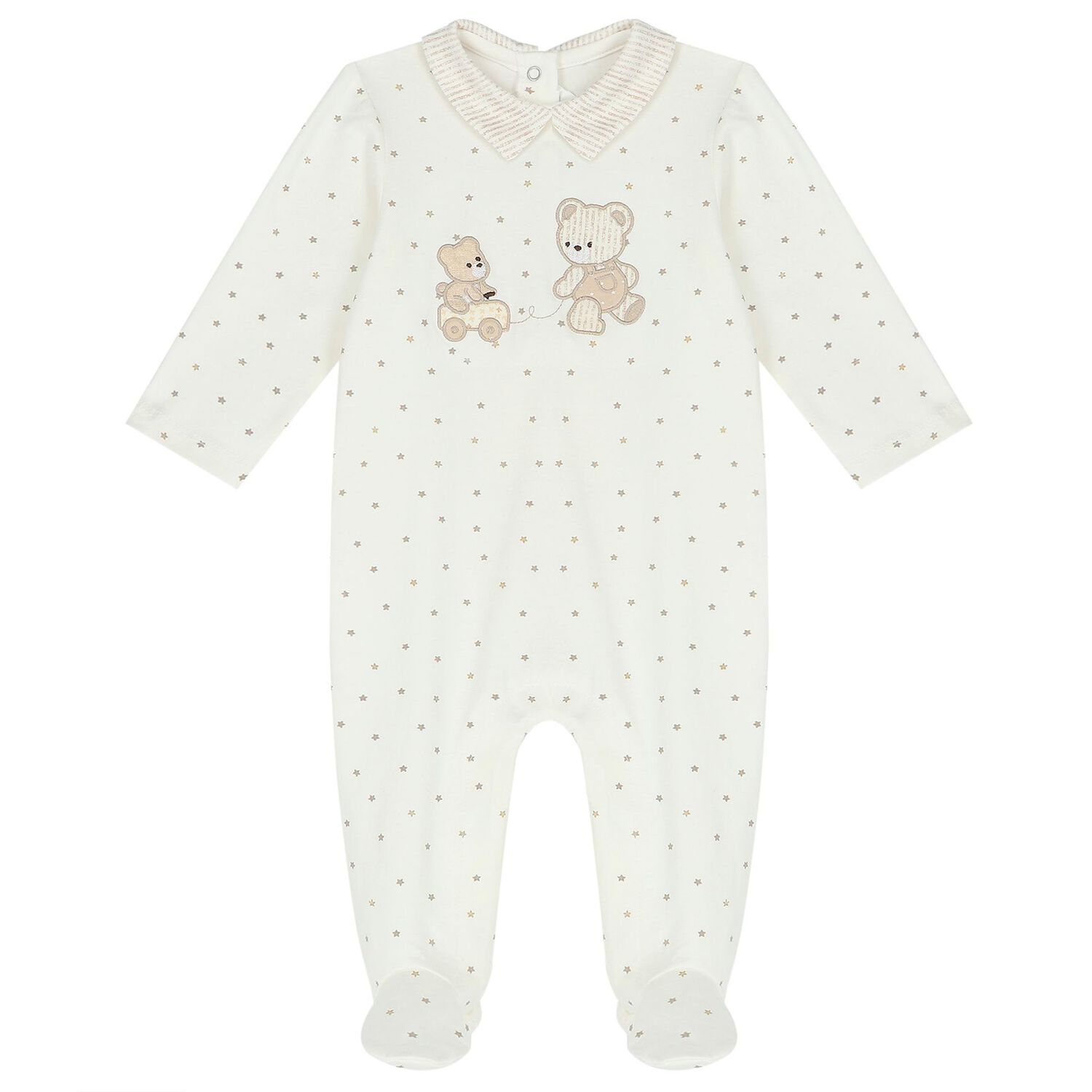Baby Boys White & Beige Babygrows ( 2-Pack ), 2, hi-res