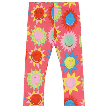 Younger Girls Pink Sun Leggings