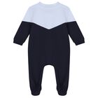 Baby Boys Navy Blue & Blue Logo Babygrow Gift Set, 1, hi-res