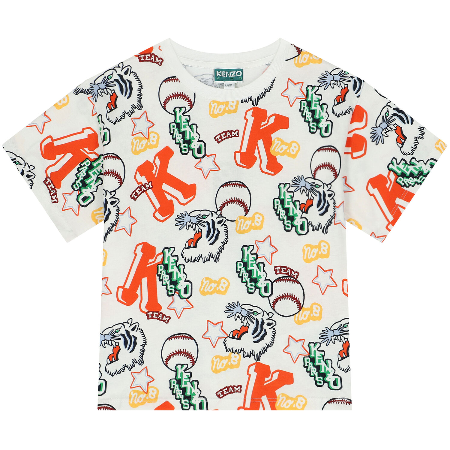 تيشيرت بالشعار باللون الأبيض للأولاد, 1, hi-res