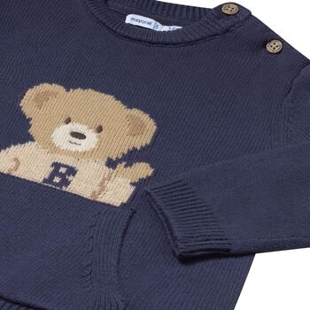 Younger Boys Navy Blue Knitted Jumper