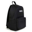 Boys Black Logo Backpack ( 42cm ), 1, hi-res
