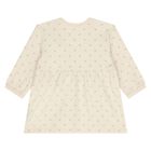 طقم فستان بنات بالشعار باللون العاجى , 1, hi-res