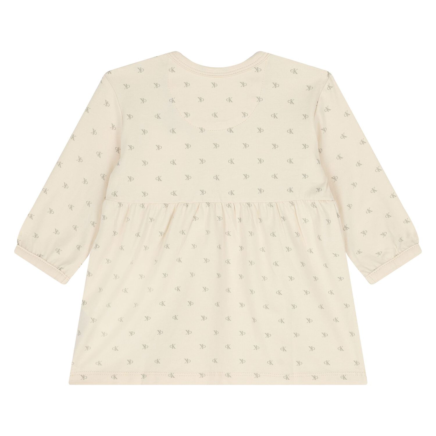 طقم فستان بنات بالشعار باللون العاجى , 1, hi-res