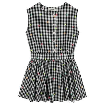 Girls Black & White Gingham Dress