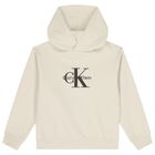 Boys Beige Logo Hooded Top, 2, hi-res
