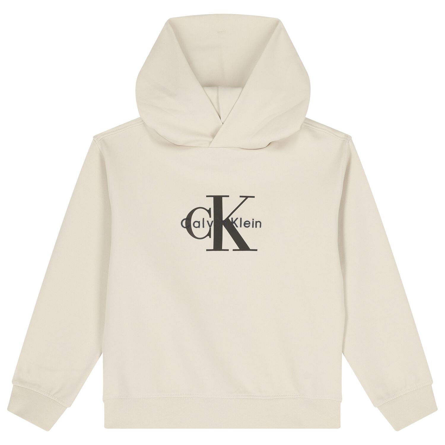 Boys Beige Logo Hooded Top, 2, hi-res