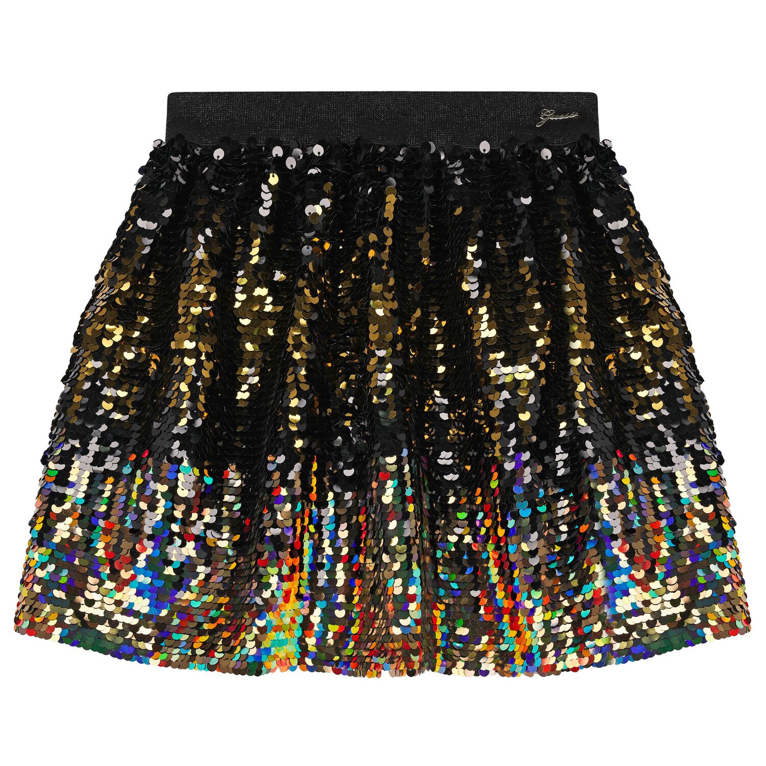 Girls Black & Gold Sequin Skirt, 1, hi-res image number null