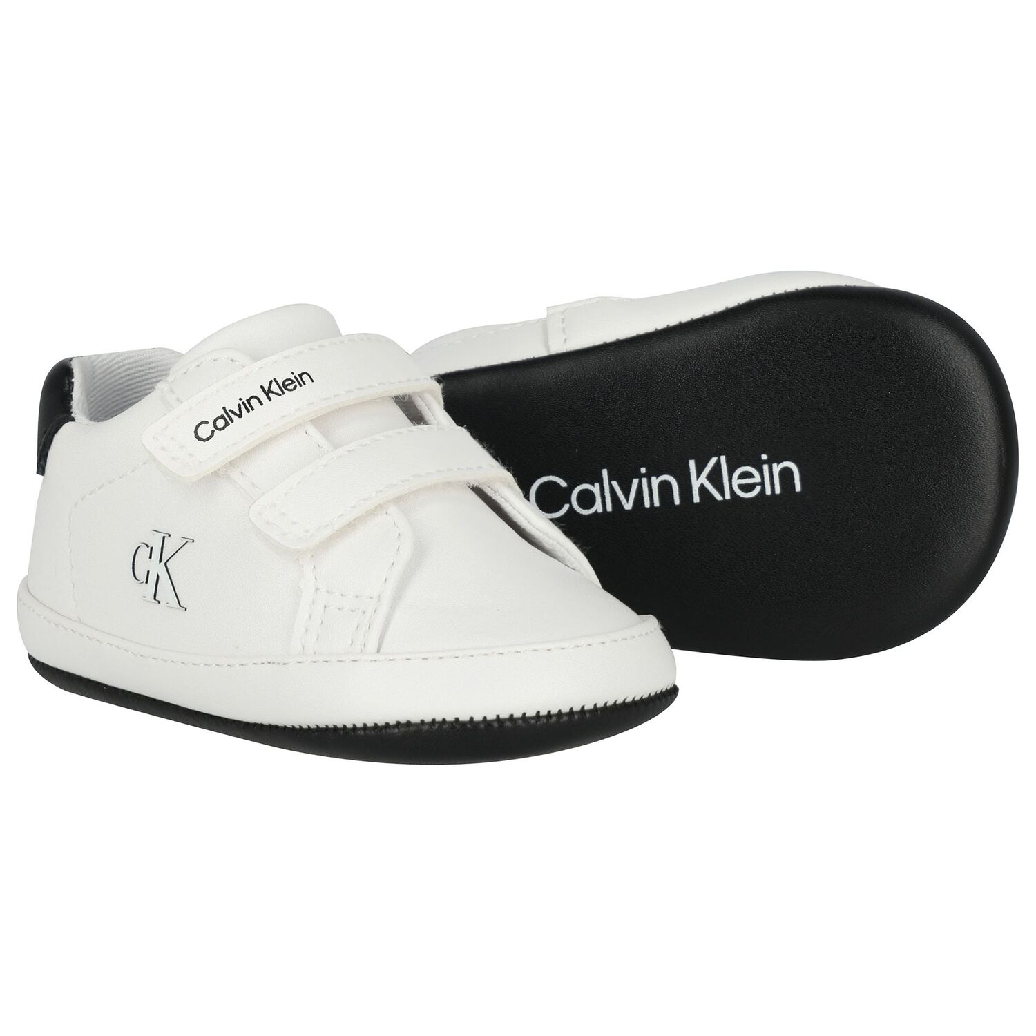 White Logo Baby Pre Walker Shoes, 1, hi-res