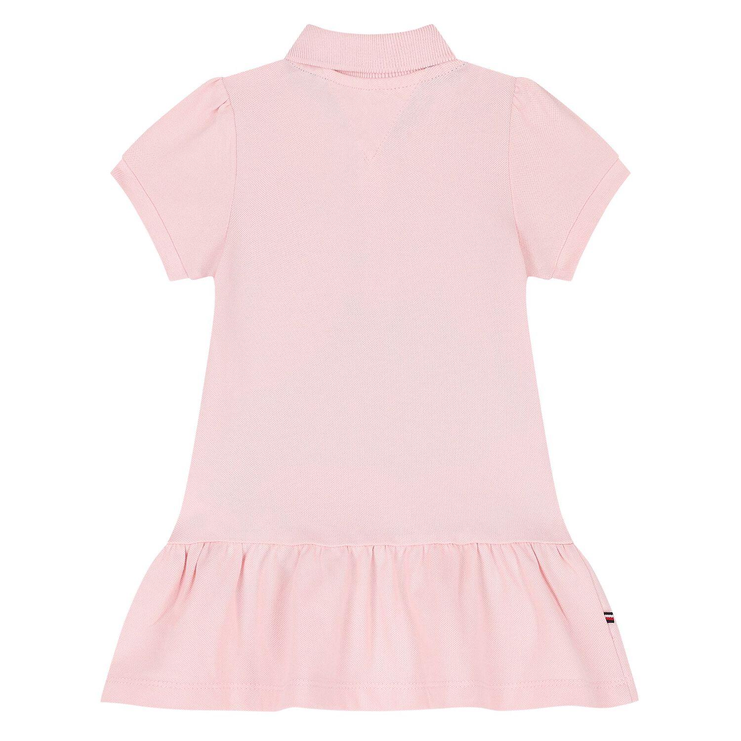 Younger Girls Pink Flag Embroidered Polo Dress, 1, hi-res