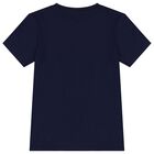 Navy Blue Cotton Logo T-Shirt, 2, hi-res