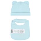 Blue Teddy Bear Logo Hat & Bib Gift Set, 4, hi-res
