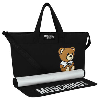 Black Teddy Bear Logo Baby Changing Bag