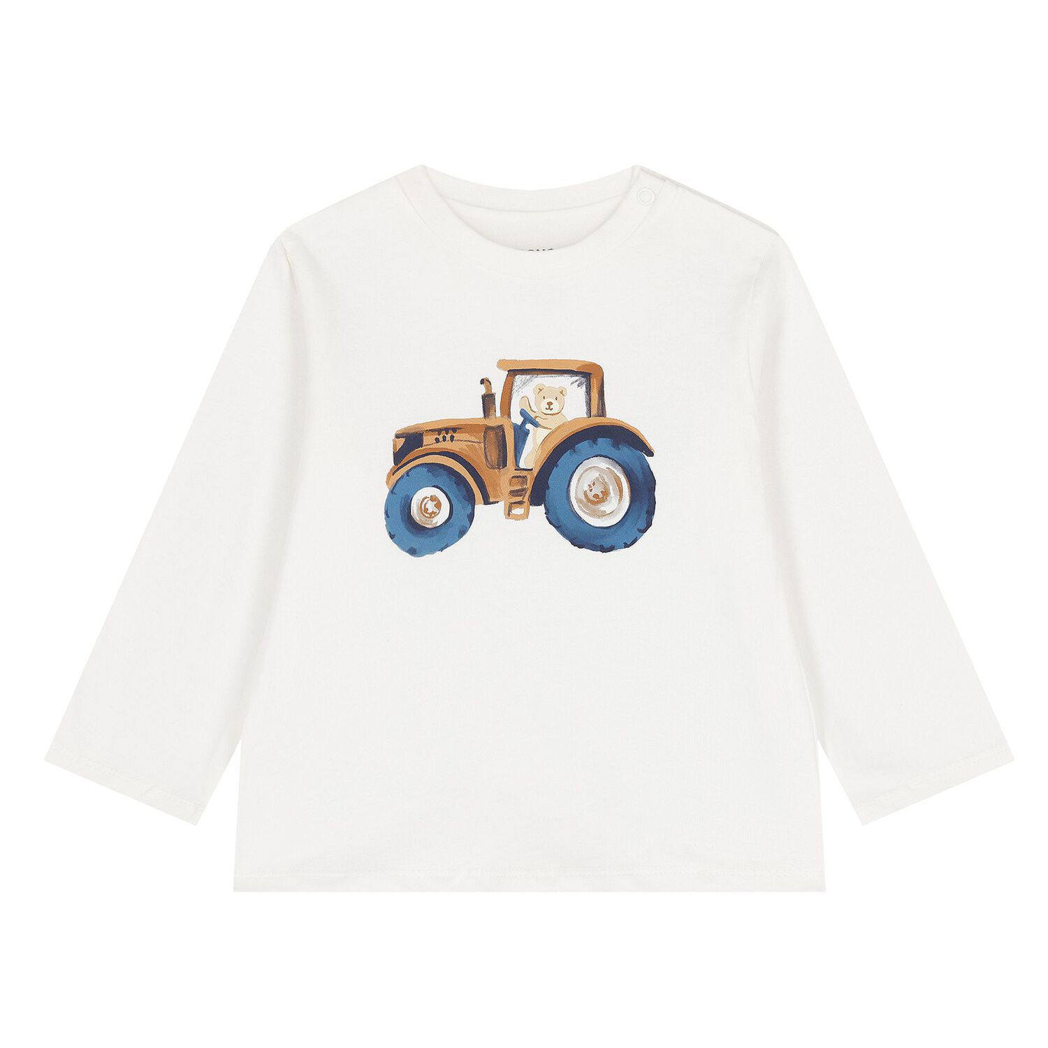 بدلة رياضية للأولاد الصغار مكونة من 3 قطع بتصميم دب تيدي، باللون العاجي والأصفر والأزرق الداكن, 1, hi-res