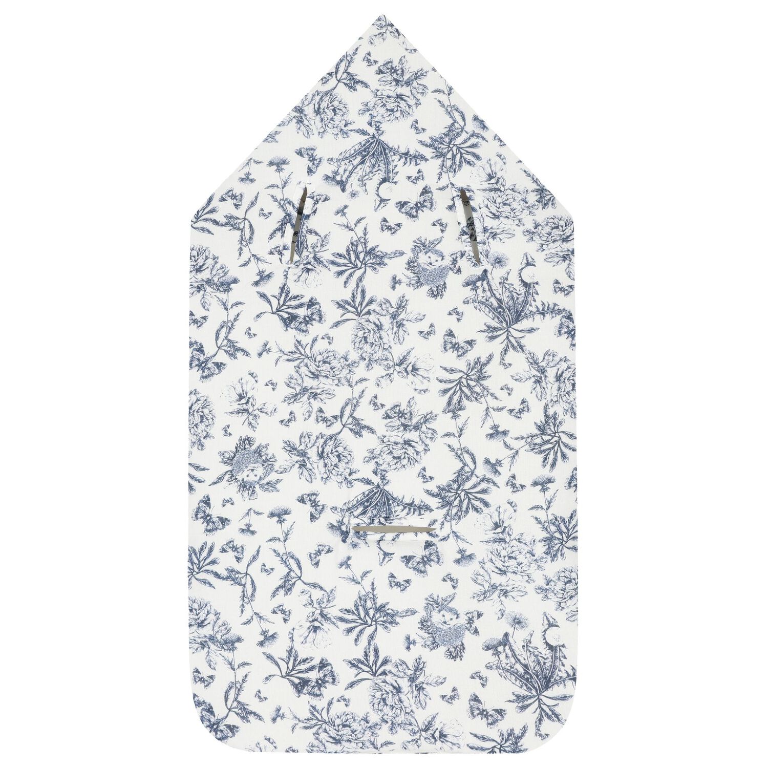 Ivory & Navy Blue Toile De Jouy Baby Nest, 1, hi-res image number null