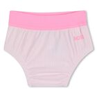 طقم فستان باللون الوردي بشعار للبنات , 1, hi-res