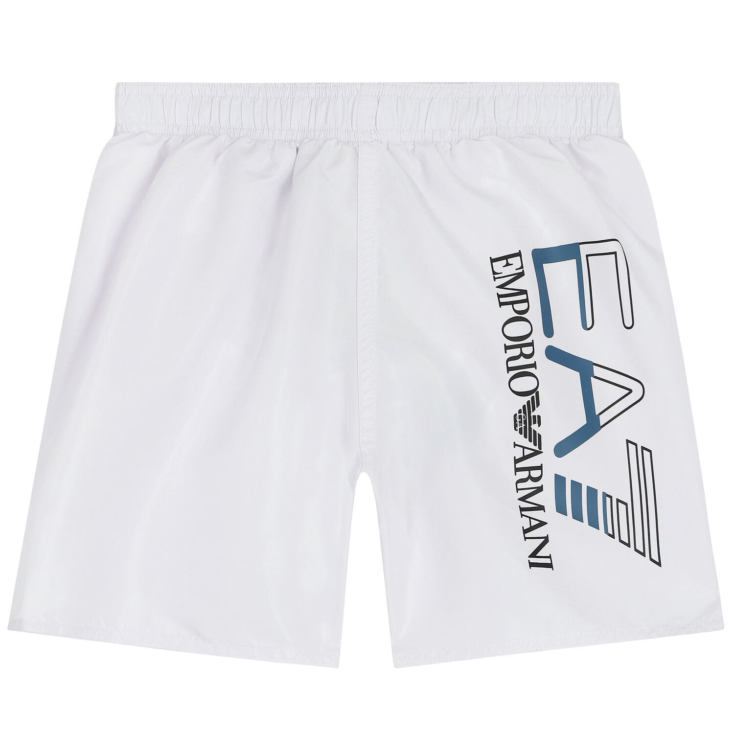 Boys White Logo Swim Shorts, 3, hi-res image number null