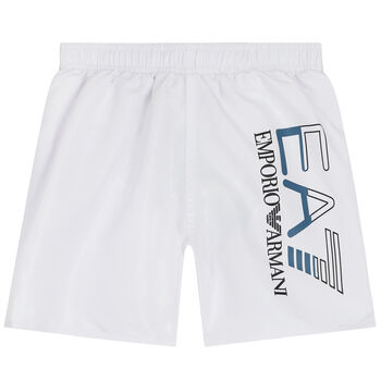 Boys White Logo Swim Shorts