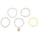 Girls Pink Beaded Bracelets (5 Pack), 1, hi-res