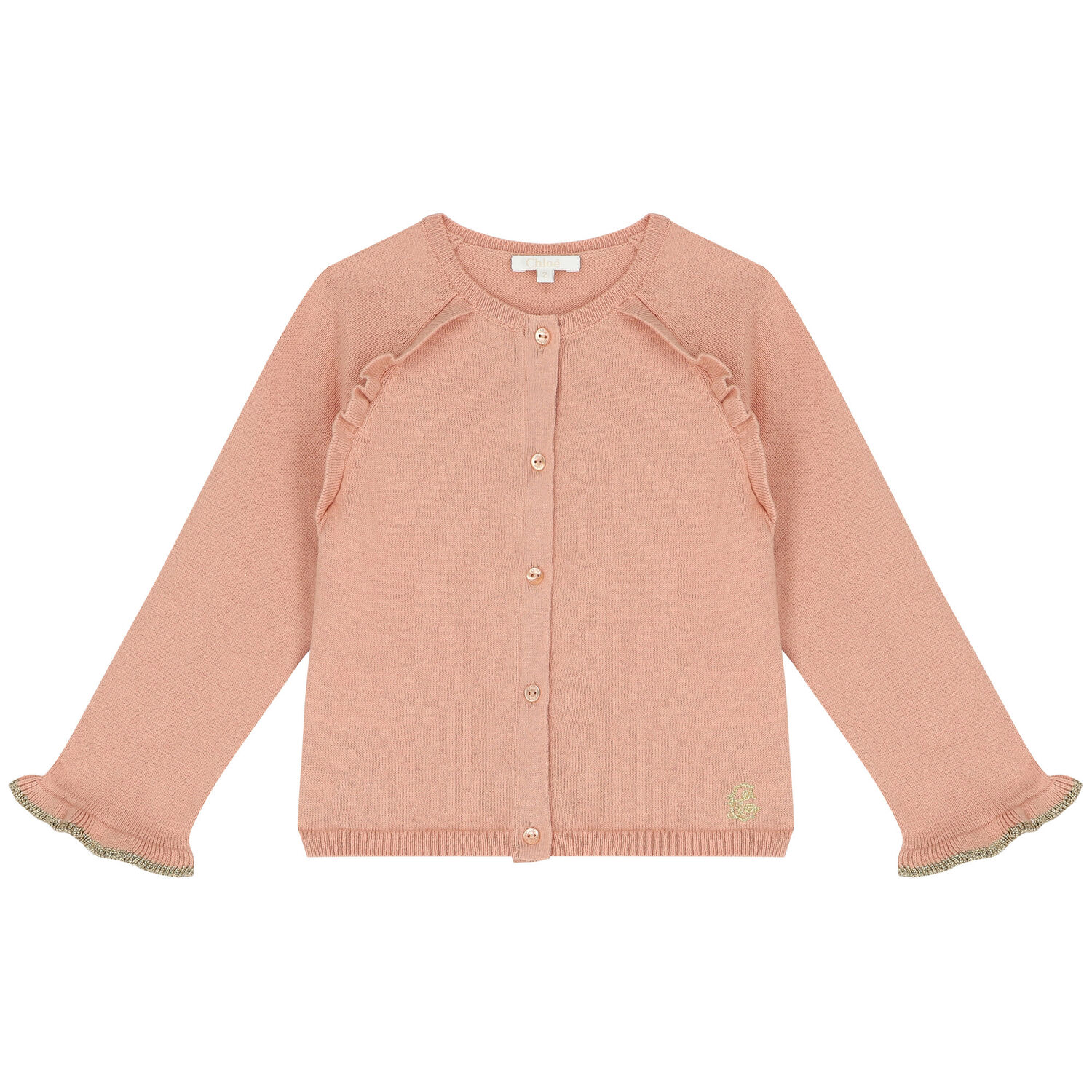 Girls Light Brown & Gold Cardigan, 1, hi-res