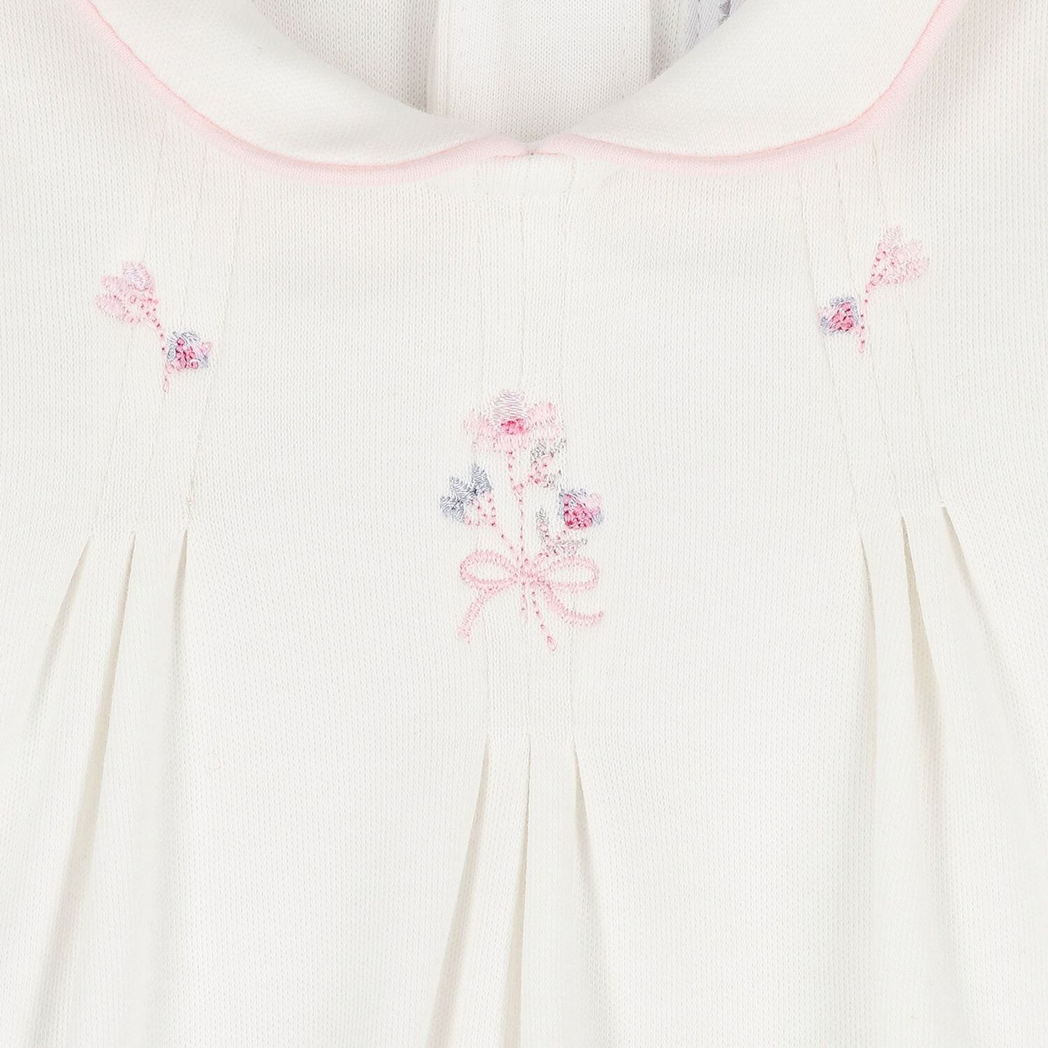 Baby Girls Pink & Ivory Flower Babygrows ( 2-Pack ), 1, hi-res