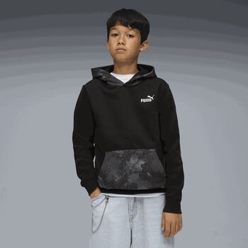 Boys Black Logo Hooded Top