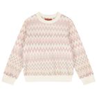 Girls Pink Logo Zig Zag Sweatshirt, 1, hi-res