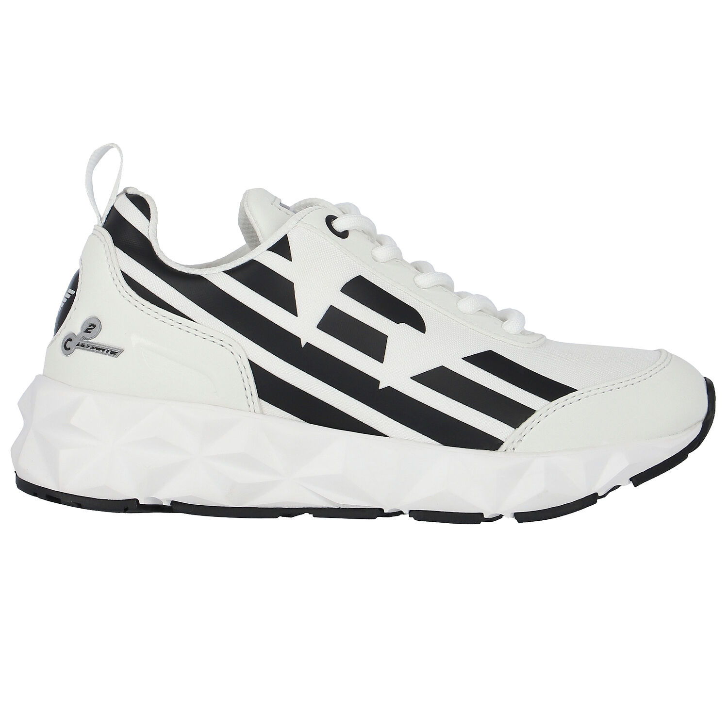 White & Black Logo Trainers, 1, hi-res image number null