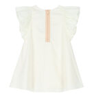 Girls Ivory Logo Dress, 1, hi-res
