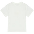 تيشيرت بالزهور باللون العاجى للبنات, 1, hi-res