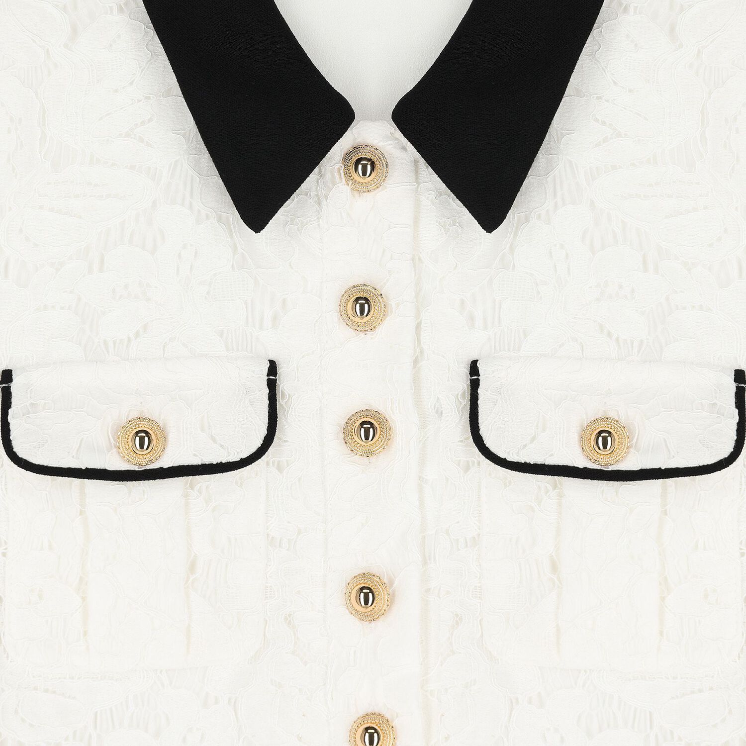 Girls White Guipure Lace Dress, 1, hi-res image number null