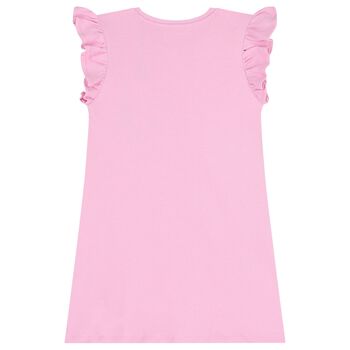 فستان بنات بشكل قلاده باللون الوردى 