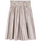 Girls Gold Logo Pleated Skirt, 1, hi-res