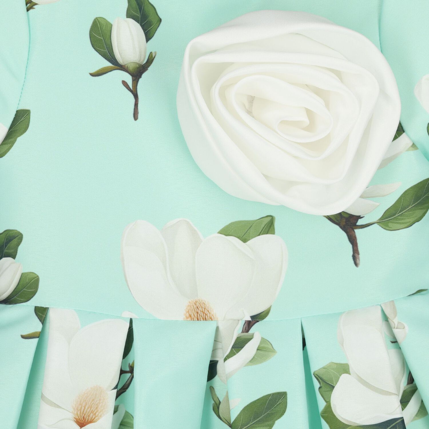 فستان بناتي باللون الأخضر مزين بالزهور, 1, hi-res