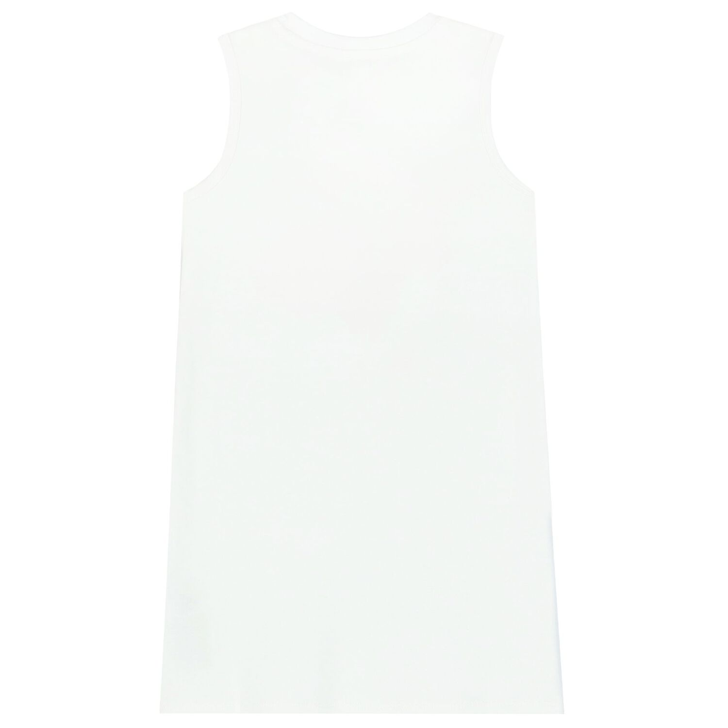 فستان بنات بالشعار والزهور باللون الأبيض, 1, hi-res