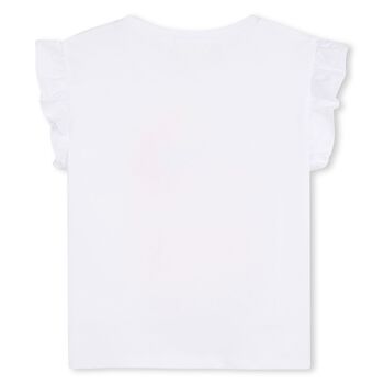 Girls White Flamingo T-Shirt