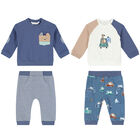 Baby Boys White & Blue Tracksuits ( 2-Pack ), 1, hi-res