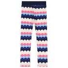 Girls Navy Blue & Pink Leggings, 1, hi-res