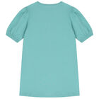 فستان بالشعار بطبعة حقيبة باللون الأخضر , 1, hi-res