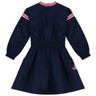 Girls Navy Blue Logo Dress, 1, hi-res