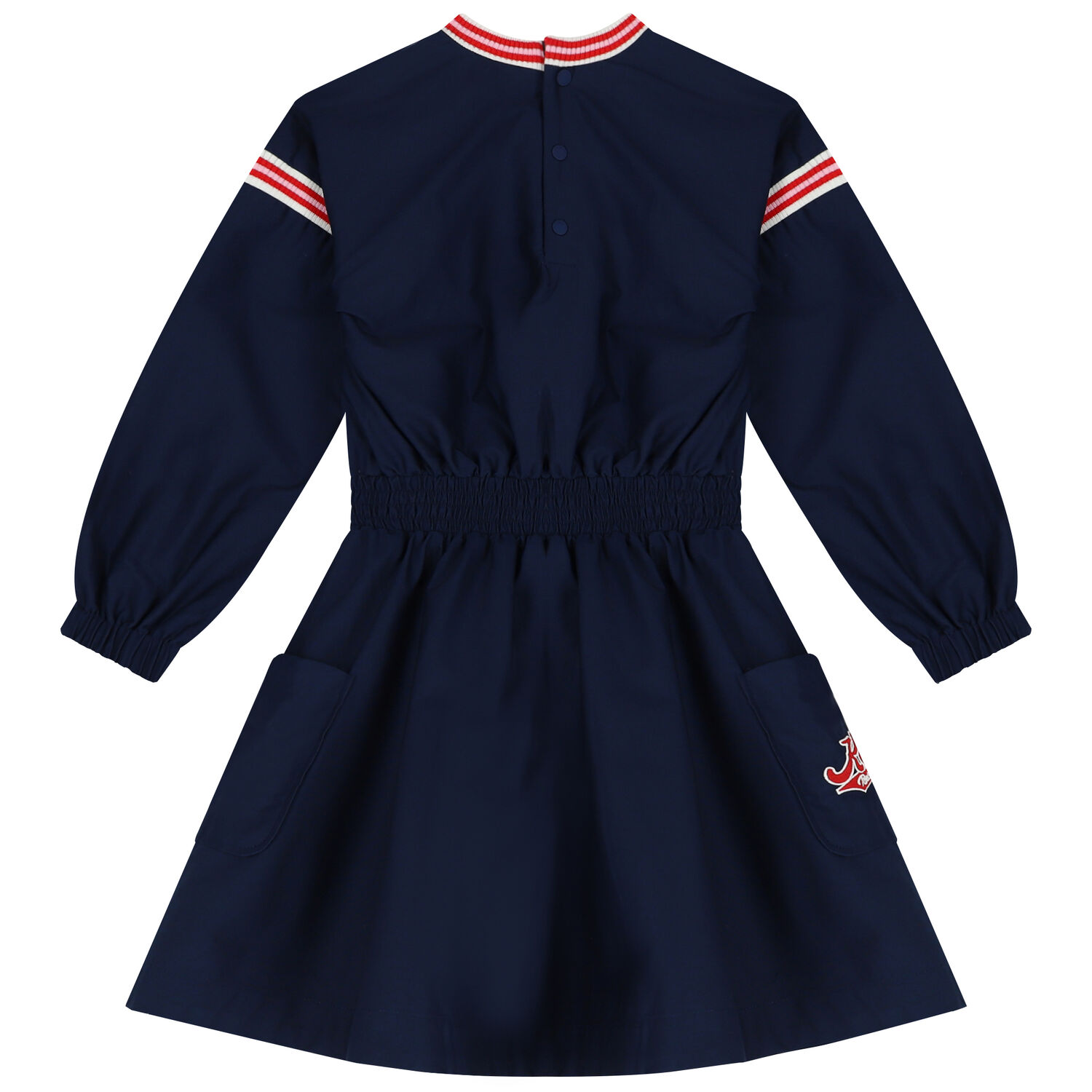 Girls Navy Blue Logo Dress, 1, hi-res
